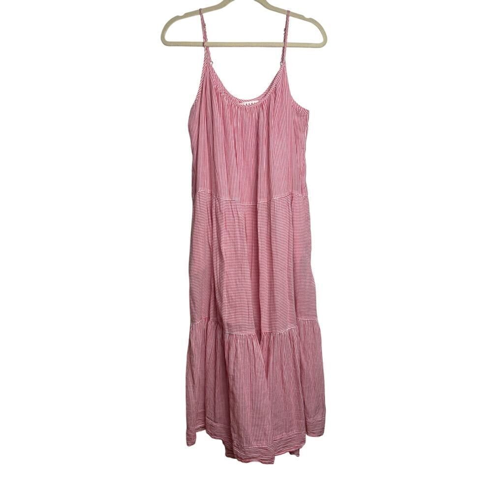 Xirena Pink White Striped Tiered Sundress Sz. M
